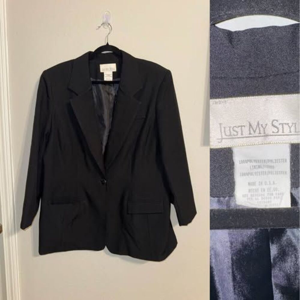 Vintage Just My Style Black Blazersize 16W